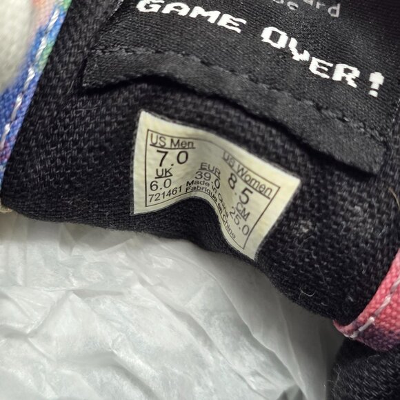 Vans Super Mario Bros "Game Over!" Sneakers Size 7 Mens / 8.5 Womens Canvas Mult - Picture 6 of 11